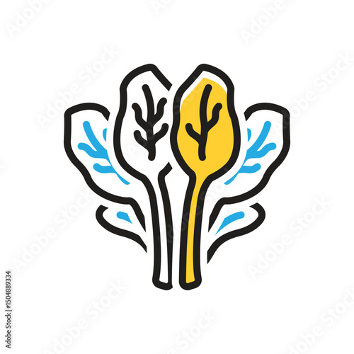 Multi color icon for spinach