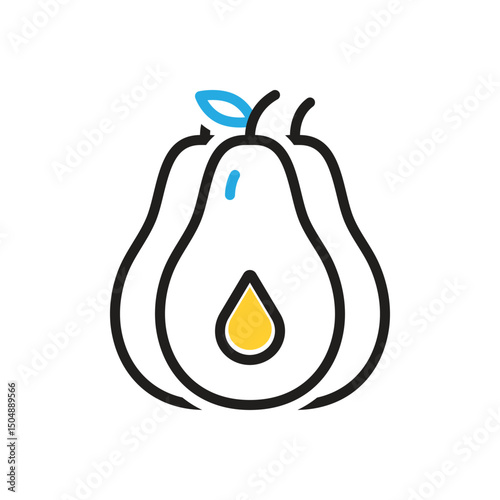 Multi color icon for avocado
