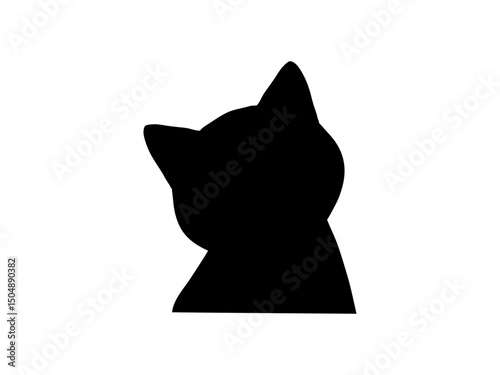 cat silhouette　10　小首をかしげる猫のシルエット　icon