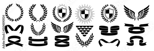 Monochrome Abstract Vector Design A high resolution black graphic element suitable for logos icons or background textures created in Adobe Illustrator featuring clean lines and scalable vector shapes