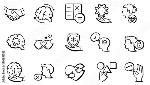 Set vector line thin icons of autism awareness day in linear design for mobile concepts and web apps. Collection modern infographic pictogram and signs