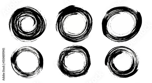 Zen Brushstrokes: Circular Ink Wash Set
