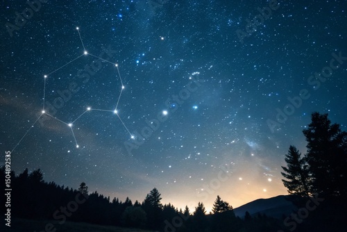 Celestial Zodiac Constellations Starry Night Sky Photography
