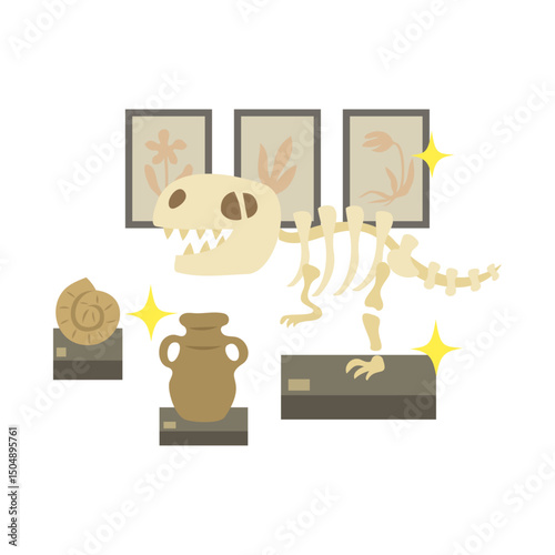 博物館。フラットなベクターイラスト。
Museum. Flat vector illustration.