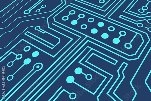 Blue circuit board vector with glowing tech design and digital abstract pattern. Includes space in the center for banners or ad copy.

