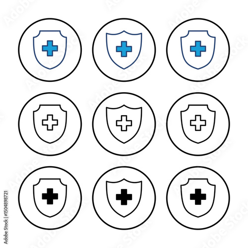 Health insurance icon vector. Insurance health document icon
