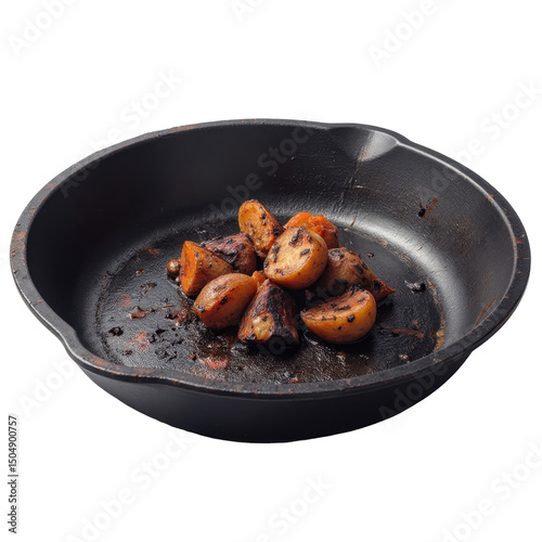 Burnt food remnants kitchen digital art hyperrealistic close-up culinary disaster