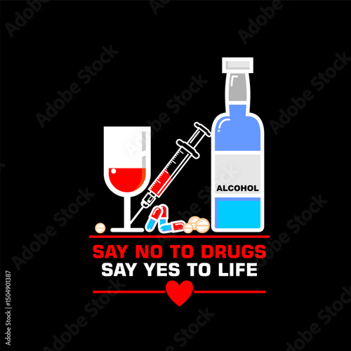 Say No To Drugs, Say Yes to Life, poster vector