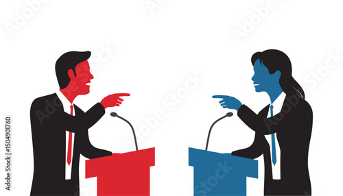 political debate vector illustration man and woman debate design