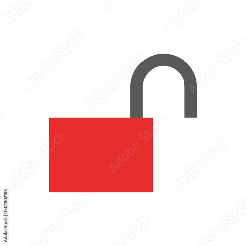 red padlock icon with transparent background