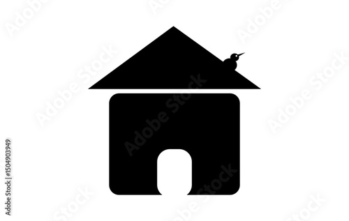 Black House Silhouette Simple Home Icon Vector Design