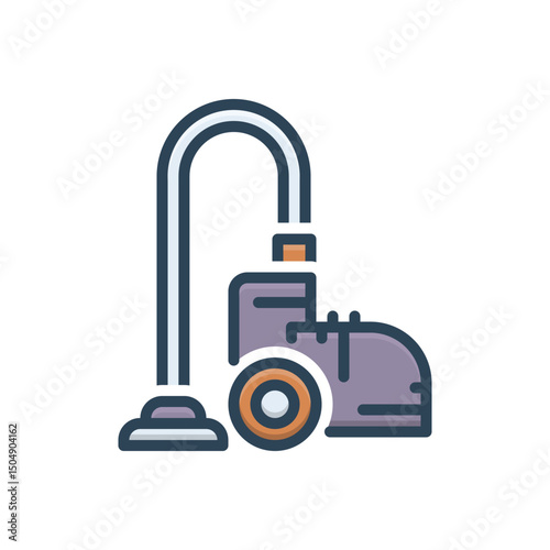 Color illustration icon for vacuum cleaner