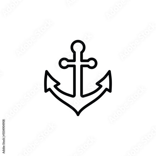 anchor icon vector. in line style design on white background. vector illustration