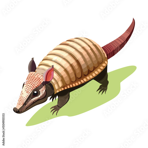 Armadillo jump Adobe Illustrator Artworkisometric vector illustration with clean geometry and modern design