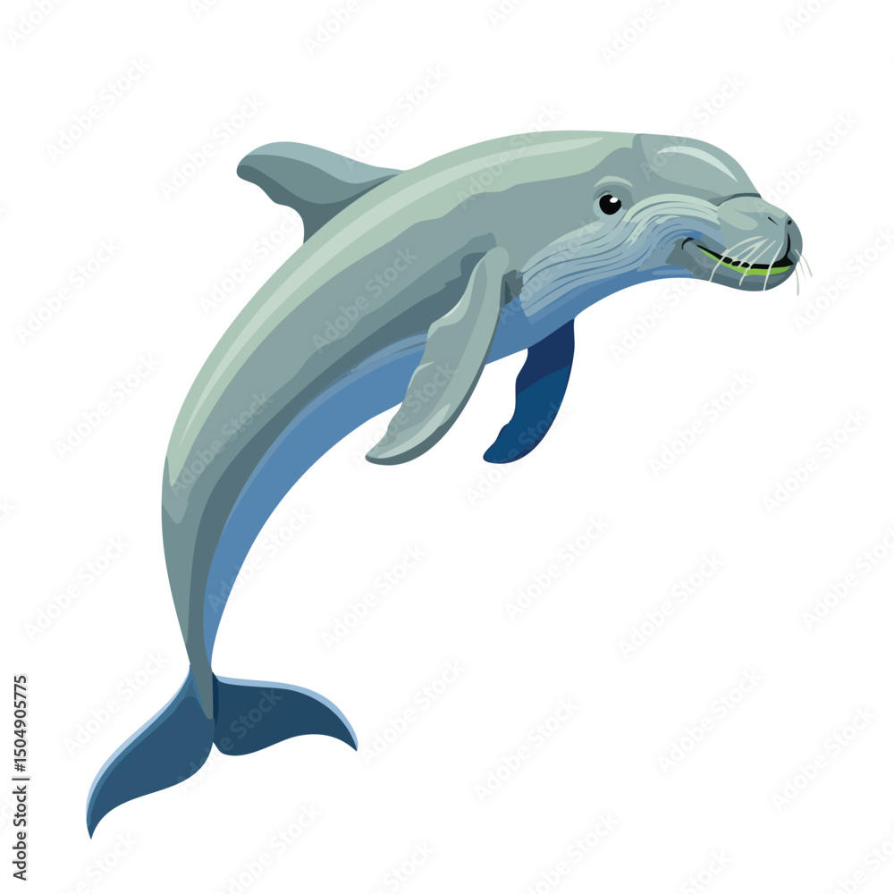 Fototapeta premium Dugong jump Adobe Illustrator Artworkisometric vector illustration with clean geometry and modern design