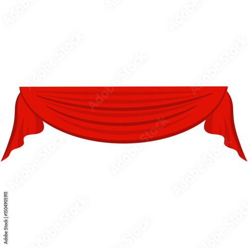 Red curtains. Textile theatrical opera scenes decoration curtains vector realistic collection set. Fabric curtain velvet, presentation theatrical illustration. Theatre Curtain Decoration. Theatre curt