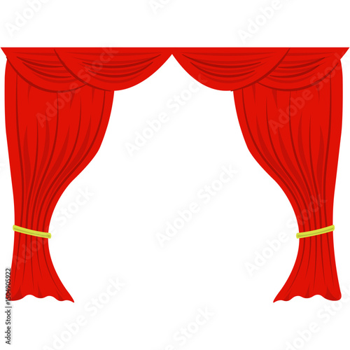 Red curtains. Textile theatrical opera scenes decoration curtains vector realistic collection set. Fabric curtain velvet, presentation theatrical illustration. Theatre Curtain Decoration. Theatre curt