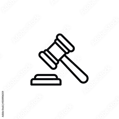 Gavel icon. Judge gavel icon vector.  in line style design on white background. vector illustration