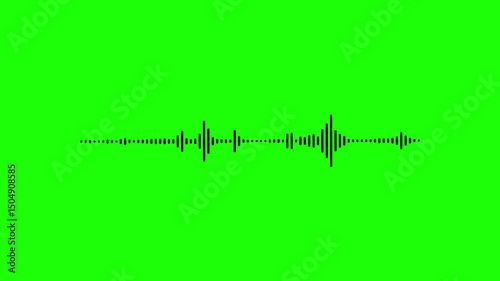 audio spectrum simulation Audio waveform equalizer on green screen, white line audio wave visualization voice record,
audio wave or frequency digital animation, Audio music timeline bar moving