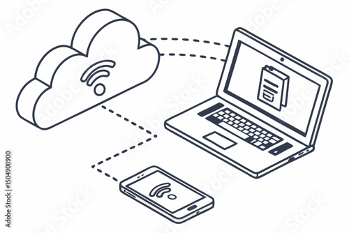 Cloud Computing: Seamless Data Synchronization Between Laptop, Smartphone, and Cloud Storage