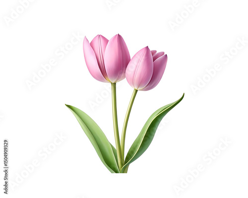 Pink Tulips with Elongated Petals and Fine Details