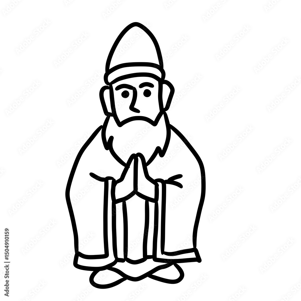 Obraz premium cartoon doodle bearded man