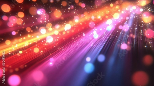 Vibrant Colorful Light Rays Abstract Background