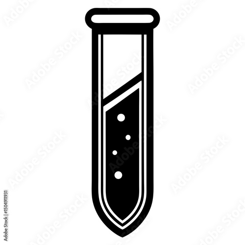 Test tube with liquid silhouette vector illustration