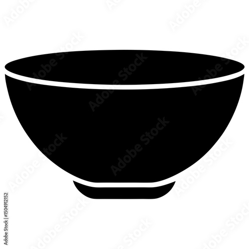 Simple bowl black silhouette vector illustration