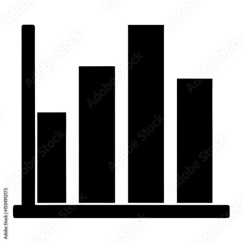 Simple bar graph in silhouette vector illustration