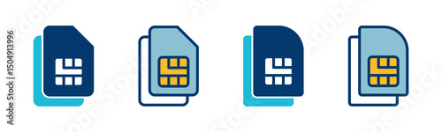 Sim card icon vector isolated on white background. Mobile slot icon. Mobile cellular phone sim card chip.