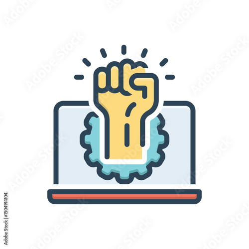 Color illustration icon for empowerment
