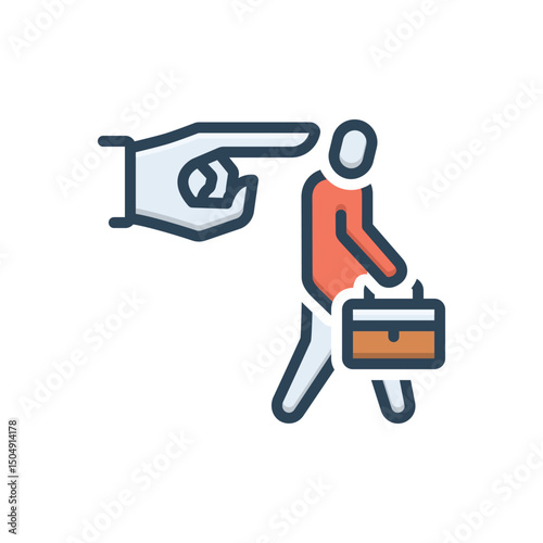 Color illustration icon for firing
