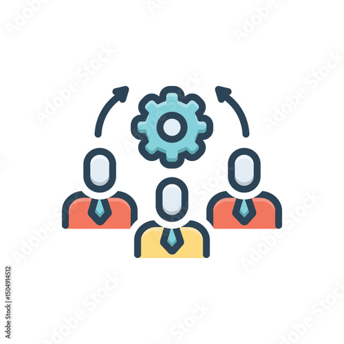 Color illustration icon for manage