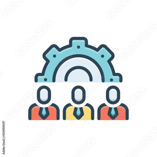 Color illustration icon for management