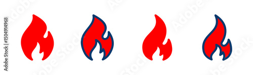 Fire icon vector isolated on white background. Fire flame icon template. Fire flames symbol vector