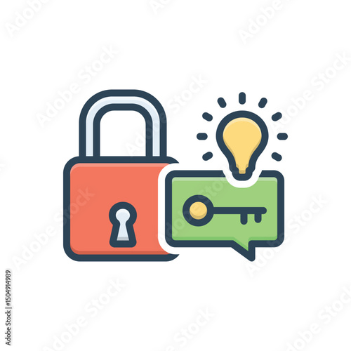 Color illustration icon for problem solving