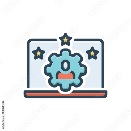 Color illustration icon for admin