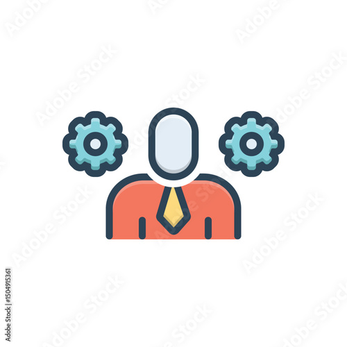 Color illustration icon for administrating