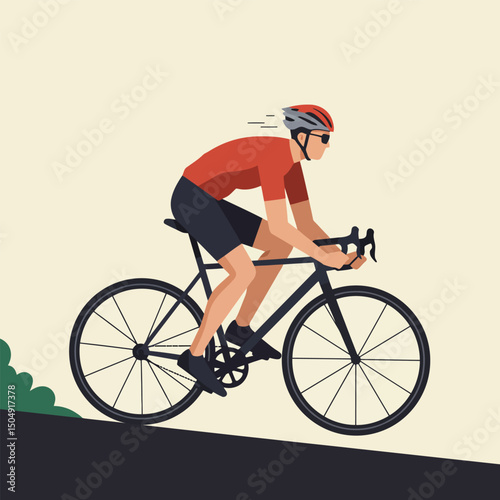 Person Cycling Uphill with a Road Bike for Fitness