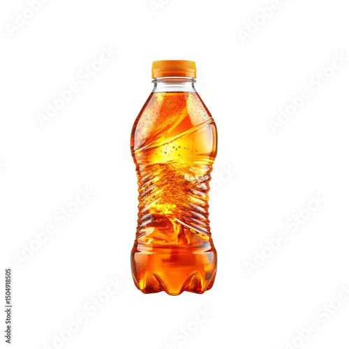 Refreshing Orange Soda in a Plastic Bottle