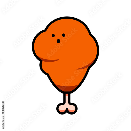 Fried chicken drumstick cartoon