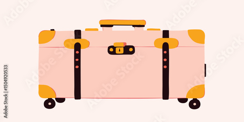 An elegant travel suitcase illustration, ready for new adventures, captures the spirit of exploration and the allure of far-off destinations.