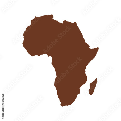 vector map of africa continent isolated on transparent background