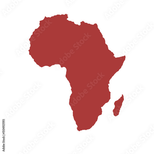 vector map of africa continent isolated on transparent background
