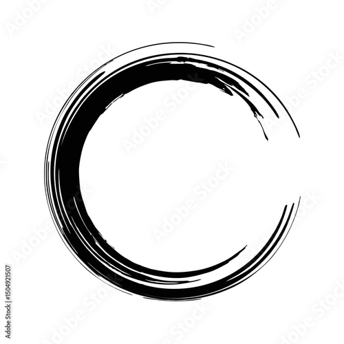 Zen Enso Circle Brush – Japanese Ink Minimalist Symbol Vector