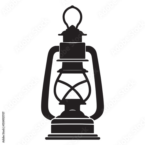 Lantern vector on a white background, vector lantern icon, silhouette lantern icon.