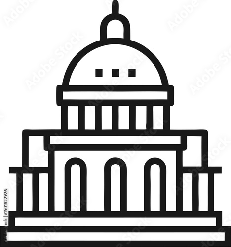 United States Capitol building icon. Vector illustration