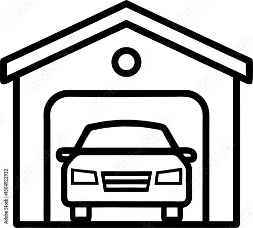 Simple vector icon garage