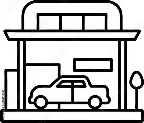 gas pump with car icon vector